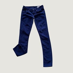 G-Star Raw 3301 Skinny Womens  Blue Corduroy Pants Low Rise Size 28x34
